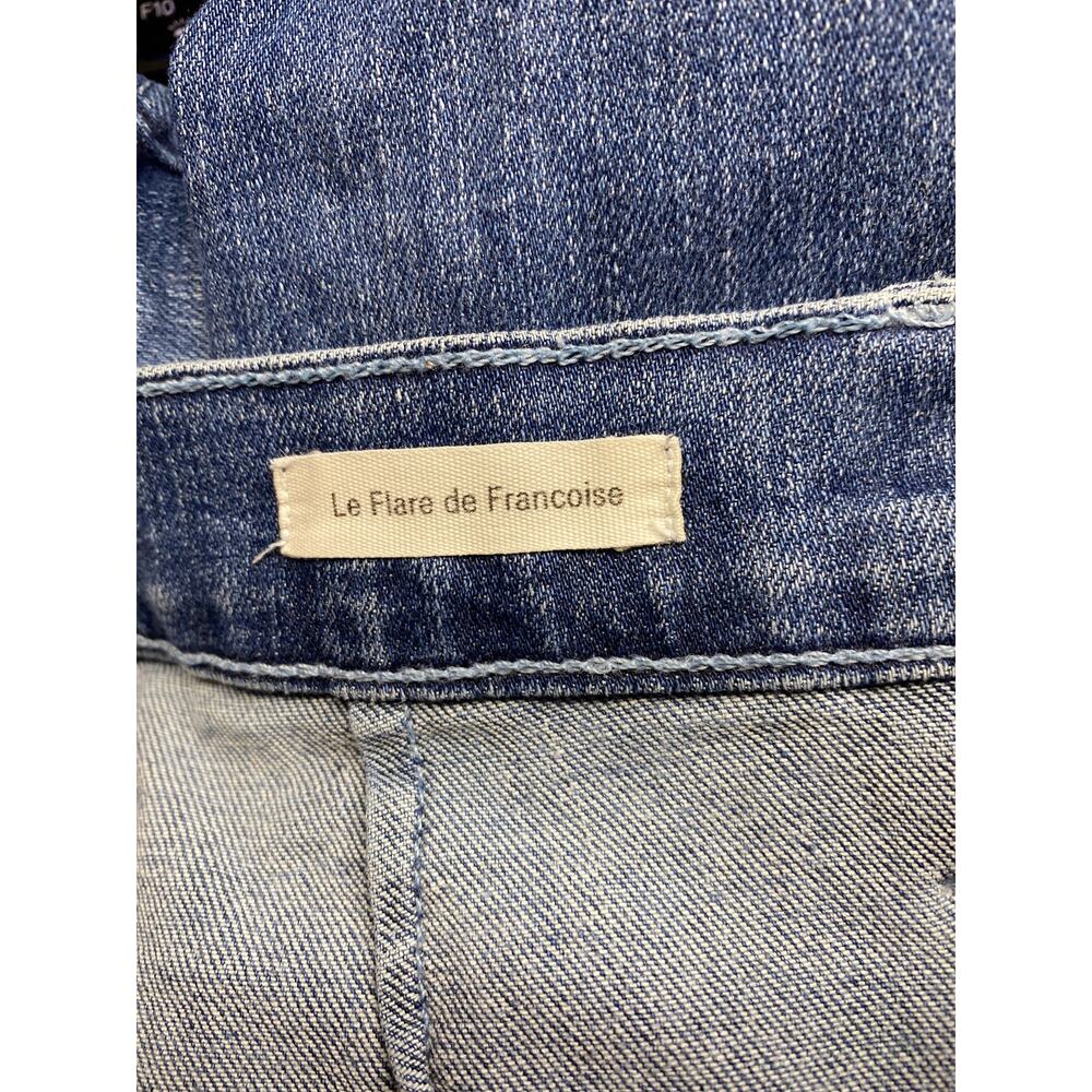 Frame Denim Le Flare de Francois High Rise Flare Jeans Blue Coated Pants Size 28 - Picture 12 of 13